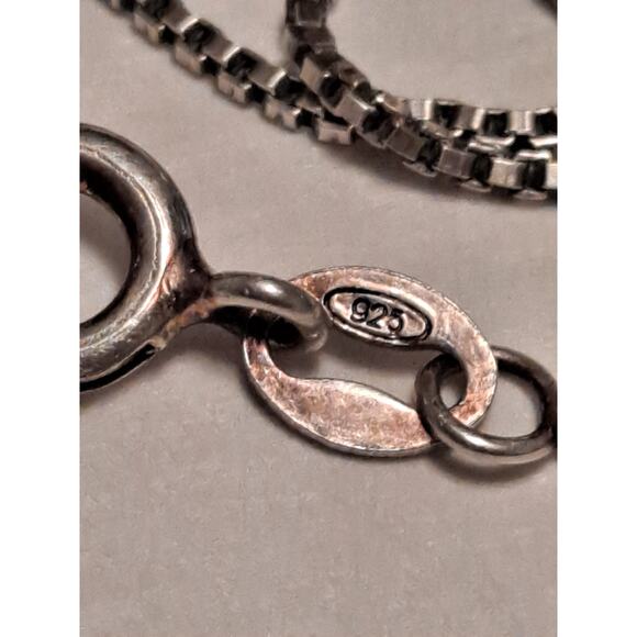 Garnet Cross Necklace 18 inch Chain Large Sterling Silver Marcasite Pendant VTG - Picture 7 of 11